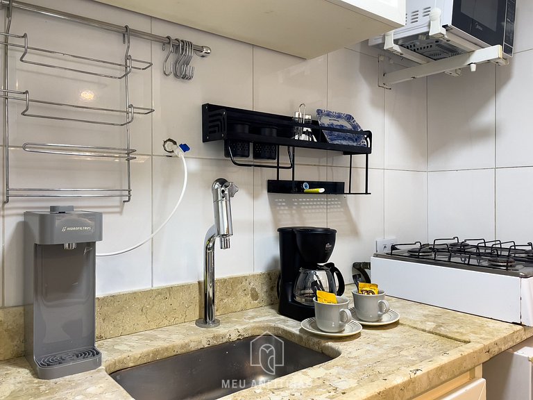 30m² | Varanda e vista | Piscina | Perto da Luz